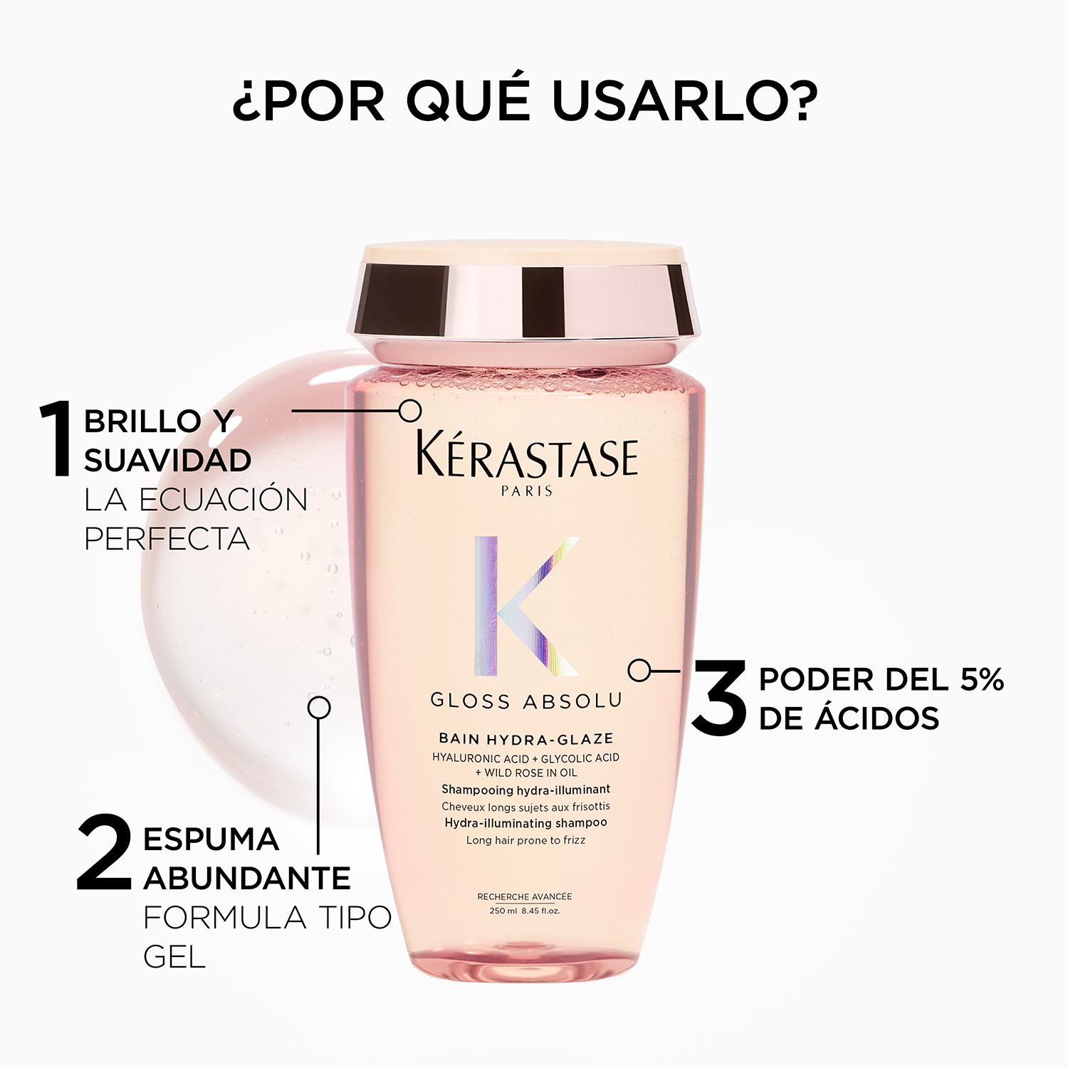 KÉRASTASE GLOSS ABSOLU BAIN HYDRA-GLAZE SHAMPOO PARA CABELLO CON FRIZZ (SHAMPOO PARA CABELLO CON FRIZZ)
